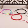 Pulseira de Cordão Vermelho Tecida à Mão Semi-Acabada Nó Diamante Dois em Um para Homens e Mulheres, Pulseira de Casal de Cordão Vermelho, Pode Ser Enfiada com Contas, Cordão de Mão DIY