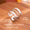 Anillos Abiertos de Acero Inoxidable Transfronterizos, Anillos Ajustables de Acero de Titanio que No se Desvanecen, Anillos Prensados en Aceite, Joyería de Mano al por Mayor