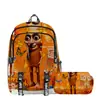 Temporada de Regreso a Clases Mochila Personas de Palo de Madera y Bestia Marina Tungtungtung Mochila Estuche para Lápices de Doble Capa Juego de Dos Piezas