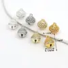 Colar com pingente de sino lanterna de zircônia 14K banhado a ouro, cor duradoura, material de acessório para contas, peças para joias DIY D178