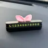Lindo letrero de número de teléfono para estacionar con un moño, un permiso de estacionamiento creativo y elegante para tu coche, una decoración interior para cuando estés estacionado