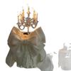 Candelabro de Plata Vintage Adornos Decorativos para Pastel Diosa de las Hadas Vela de Cumpleaños Flor de Rosa Mariposa Enchufe para Hornear