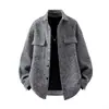 Chaqueta Retro Americana de Espiga para Hombre Transfronteriza 25 Otoño Nuevo Holgado Talla Grande Cuello Solapa Estilo Chanel Abrigo Top