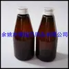 Botella cónica para cebo de 200 ml en color marrón con tapa de aluminio, botella para líquido puro con tapa metálica, botella de PET de 200 ml, botella para loción de packaging cosmético