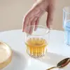 Vaso de Vidrio Retro para Jugo, Transparente Apilable para Hielo, Café Latte, Copa de Cóctel, Vaso de Agua para Bar y Restaurante