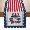 Bandera de mesa para festival transfronterizo del Día de la Independencia de EE. UU. Mesa de centro Mantel decorativo aislante del calor para mesa de lino estampado