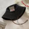 Sombrero de Cubo de Mezclilla Patchwork Estilo Japonés para Mujer, Sombrero de Sol de Ala Ancha Lavado Vintage Desgastado, Sombrero Protector Solar Adelgazante para el Rostro