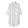 Camisón de Verano Delgado de Seda de Hielo para Mujer Pijama de Manga Corta de Seda Simulada Vestido Cárdigan Ropa para el Hogar Vestido Blanco