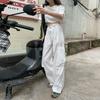 Pantalones de Calle Estilo Bf para Mujer, Pantalones Cargo Retro Americanos de Verano, Pantalones Largos de Pierna Recta, Pantalones Casuales Adelgazantes de Cintura Alta, Estilo Ins