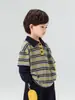 Valle del Viento 2026 Otoño Nuevo Estilo Coreano Bloque de Color Conjunto de Dos Piezas Polo para Niños Primavera y Otoño Top con Cuello para Niños