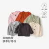 Ropa de abrigo para bebé, Clase A, cárdigan unisex estilo coreano, top para primavera/otoño, camiseta interior para bebé, disponible en varios colores lisos, cuello redondo, manga larga