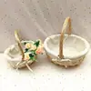 Cesta de huevos luna llena bolso de regalo cesta de flores arreglo floral flores frescas tejido de ratán tejido de hierba cesta de picnic tejida para exteriores cesta de frutas