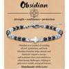 Pulsera de cuentas esmeriladas negras de acero inoxidable con nuevo diseño transfronterizo de 4 mm con flor de cebra en polvo, pino emperador púrpura y ojo de tigre amarillo
