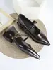Zapatos de Salón para Mujer de Tacón Medio con Punta, Boca Baja, Cómodos, Tacón Grueso, Estilo de Moda Europeo y Americano, Comercio Exterior Transfronterizo, Otoño