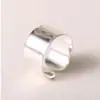 Anillo Abierto de Plata de Ley S925, Anillo de Superficie Ancha Lisa, Moderno y Sencillo, Joyería de Plata de Ley Elegante y Única, Venta al por Mayor