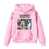 Sudadera con Capucha de Color Sólido Estampada con Letras Primavera y Otoño Ropa de Forro Polar para Niños con Bolsillo Top con Logo Fijo