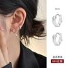 Pendientes Mobius de doble capa de plata de ley 999 diseño nicho estilo frío avanzado lujo ligero versátiles pendientes de aro lisos Nuevos