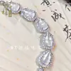 Pulseira de Calcedônia de Gelo Natural de Alta Qualidade para Mulheres, Pulseira Cor de Jade com Jade Branco e Ágata Verde Incrustados, Presente de Aniversário para Mulheres