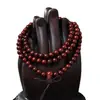 Cuentas de Madera de Sándalo Rojo de Hoja Pequeña para Hombres y Mujeres, Artesanías de Madera de Múltiples Vueltas con Cuentas, Joyería DIY al por Mayor