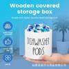 Caja de Almacenamiento para Perlas de Lavandería de Madera Transfronteriza con Tapa Estante Redondo de Almacenamiento para Lavandería Tanque de Almacenamiento para Bolas de Lavandería con Perlas de Fragancia