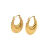 Pendientes Lele Jewelry Geométricos de Croissant de Acero de Titanio Europeos y Americanos Nuevos de Acero Inoxidable Dorado Pendientes de Moda y Elegantes para Mujer