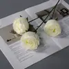 Flores Artificiais 3 Cabeças Rosa Princesa Rosa Vermelha Flor Artificial Buquê Decorativo Casamento Material de Flor Jardim Floral Paisagismo
