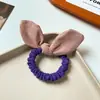 Nueva Banda para el Cabello de Tela para Niñas Estilo Coreano Color Contrastante Versátil Alta Elasticidad Orejas de Conejo Cuerda para Cola de Caballo Intestino Accesorios para el Cabello