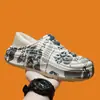 Pantuflas Cerradas de Moda con Estampado para Hombre para Otoño e Invierno, Suela Gruesa, Antideslizantes, Zapatos de Algodón Peludo con Tacto Suave, Pantuflas de Algodón Calientes para el Hogar