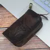 Comércio exterior fornecimento primeira camada de casca de árvore gesso em relevo criativo carro inteligente controle remoto bolsa de chave posição para cartão de motorista couro curtido vegetal