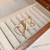 Pendientes Geométricos de Amor con Goteo de Aceite de Aguja de Plata Corea del Sur Pendientes Sencillos de Flores Pendientes de Moda Elegantes Pendientes de Alta Gama para Mujeres