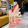 Flor Rosa Arcoíris de Pedrería Adecuada para Funda de Teléfono iPhone15 Apple 13promax Femenina 12 Femenina Coreana 14 Marea 16