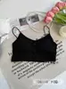 Embalado em cabide - Lingerie Clássica Versátil de Botão com Alça Fina e Renda Elegante, Bojo Fixo de Algodão, Lindo Design nas Costas 3113