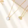 Collar de Acero de Titanio de Trébol de Cuatro Hojas, No se Desvanece, Colgante Incrustado de Diamantes, Estilo de Lujo Ligero, Acero Inoxidable, No se Desvanece, Joyería Europea y Americana