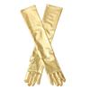Luvas Femininas Extralongas de Couro Envernizado Sexy Elásticas 50cm Transfronteiriças Fantasia de Ópera Cosplay Luvas Escuras