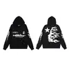 Cruzamento de Fronteiras Novo Europeu e Americano Hellstar Hell Star Marca da Moda Moletom com Capuz Letra Estampa Retro Solto para Homens