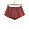Estilo europeu e americano garota gostosa solto xadrez shorts perna larga moda feminina tendência elástico na cintura botão casual casa hot pants