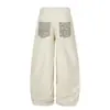 DD2026 Nuevo Patchwork Bloque de Color Bolsillo Juvenil Moderno Decoración de Perlas Pantalones Casuales Venta al por Mayor Suministro Directo 34