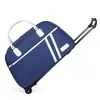 Bolsa con Ruedas, Bolsa Ligera Impermeable de Tela Oxford con Tirador, Bolsa Plegable para Viajes Cortos, Bolsa de Equipaje, Gran Capacidad, Se Puede Imprimir con Logo
