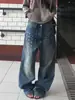 Moda Transfronteiriça High Street Gótico Estilo Americano Solto Versátil Unissex Estilo Ins Europeu e Americano Jeans com Strass