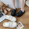 Procesamiento y Personalización de Mocasines Abiertos de Punta Redonda para Ropa Exterior de Verano para Mujer, Zapatos Planos Casuales de Suela Dura, Zapatos Planos Suaves de Punta Reforzada, Sandalias y Pantuflas