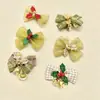 Acessórios diy do laço do Natal mini linho sino da árvore de Natal pendente decoração da caixa de presente