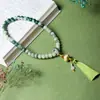 Colgante DIY de Círculos Múltiples de Raíz de Bodhi Verde de Hainan Buena Suerte Lian Método Antiguo Accesorios de Oro Pulsera Ágata Roja Turquesa