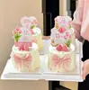 Decoración de Pastel para el Día del Maestro 2026 Tulipán Feliz Día del Maestro Topper con Hermosa Decoración de Moño de Perlas