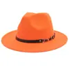 Sombrero de copa de estilo europeo y americano transfronterizo Sombrero de jazz de caballero Sombrero de fieltro para abrigo Sombrero de ala ancha de color sólido de moda