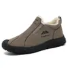 Zapatos deportivos de invierno cálidos para hombre, zapatos de algodón, zapatos de vestir para hombre sin cordones transpirables para exteriores, zapatos casuales ligeros para hombre con suela blanda