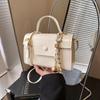 Bolsa Feminina Estilo Coreano Simples e Fashion, Bolsa de Ombro Único Transversal, Bolsa Quadrada Pequena Retrô de Alto Padrão, Bolsa de Mão