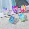 Cuentas de Acrílico Transparente con Chapado de Color de 6 mm con Agujero Grande Letras Inglesas Cuentas Sueltas para Accesorios de Joyería DIY Pulsera Collar