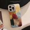 Funda de Teléfono Móvil Ins Retro Color Contrastante Gradiente Cuadros Adecuada para Iphone16 Apple 15 13 Patrón de Papel de Aluminio 17Pro Max