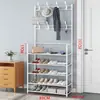 Zapatero y Perchero Multifuncional, Perchero para Ropa, Perchero de Pie, Zapatero Ensamblable de Múltiples Niveles, Estilo Simple y Moderno para Dormitorio