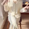 Pijama Nuevo Estilo Otoño/Invierno 2026 para Mujer, Puro Deseo De Rong Calidez Casual, Se Puede Usar Afuera, Cárdigan, Manga Larga Ropa de Casa